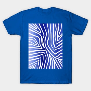 ZEBRA Stripes Blue And White T-Shirt